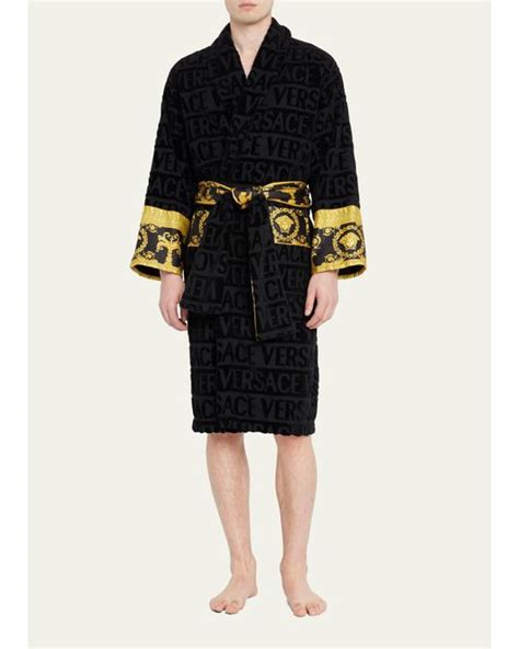 black versace robe|versace unisex barocco sleeve robe.